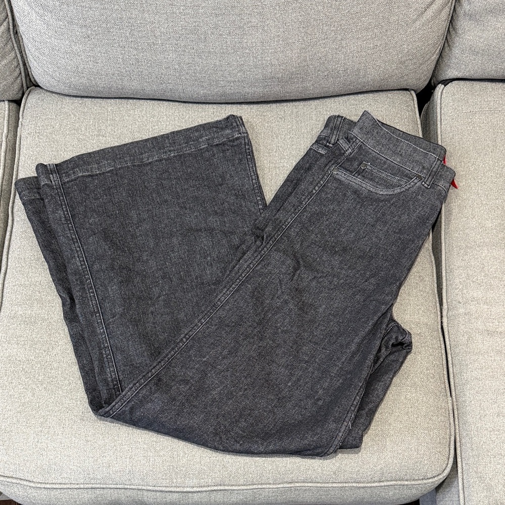 SPANX Women's Charcoal Wide Leg Jeans